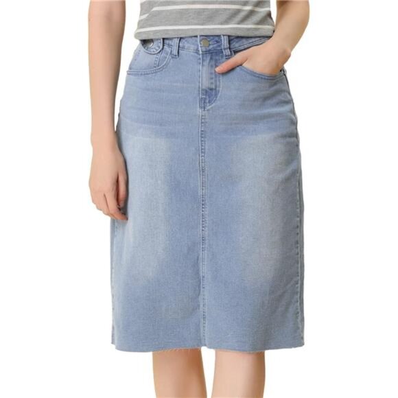 Women's Jean Skirt High Waist Blue4 - Picture 1 of 5